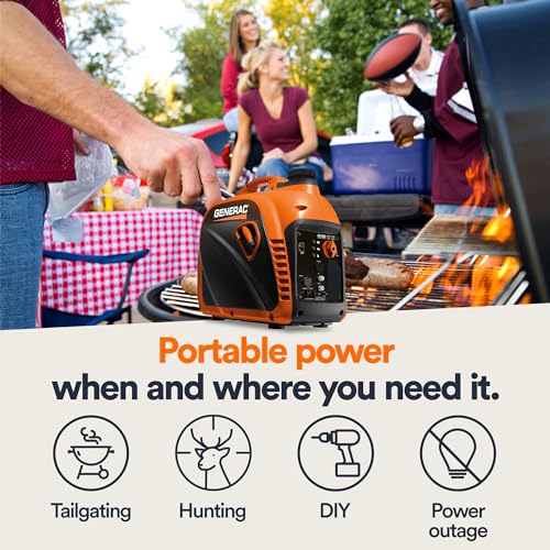 Generac Portable Inverter Generator, 2500W, Gas Powered