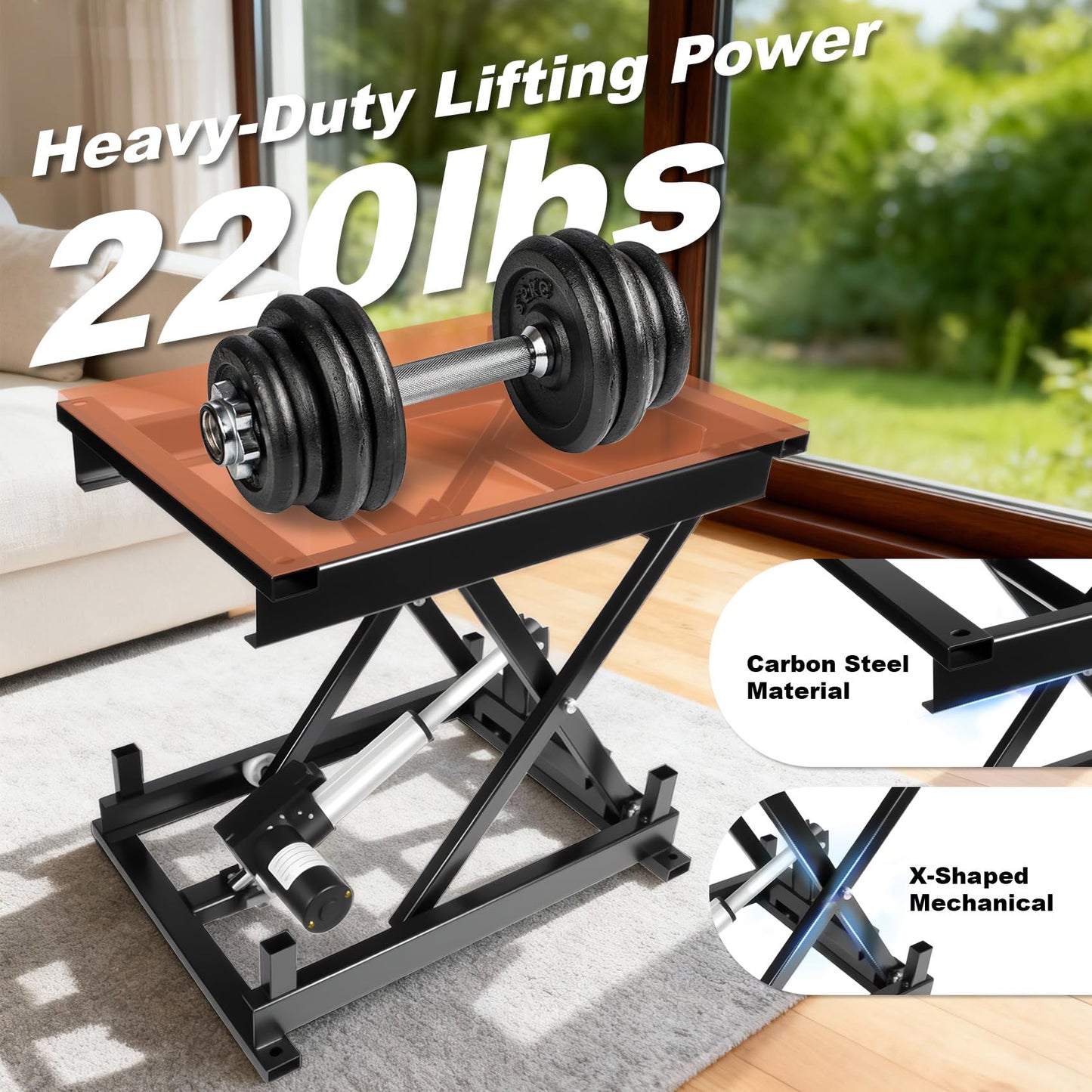 Electric Lift Table, 220Lbs Capacity, Adjustable Height, Remote Control