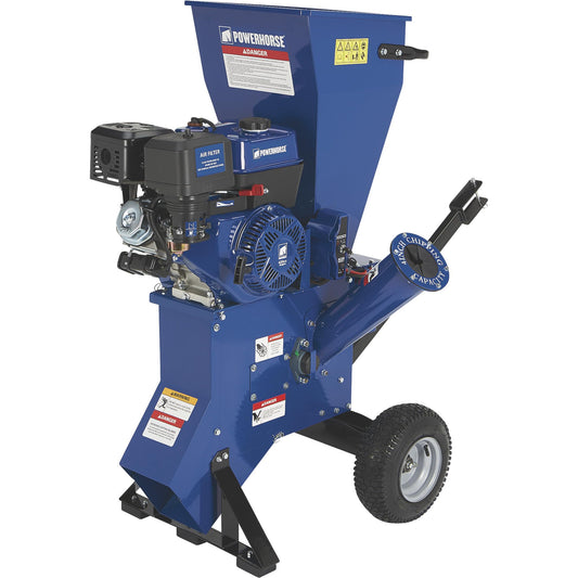 Powerhorse Gas Chipper Shredder, 420cc, 4in Capacity, Blu