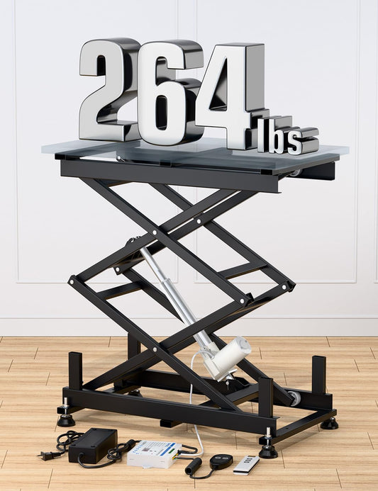 DIHOOL Adjustable Lift Table, Electric, 265Lbs Load, Remote Control