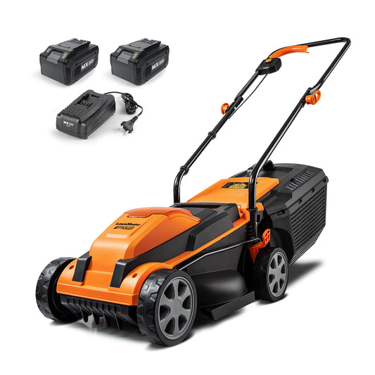 LawnMaster CLM2413A Cordless Lawn Mower, 13in, 24V, 2 Batteries