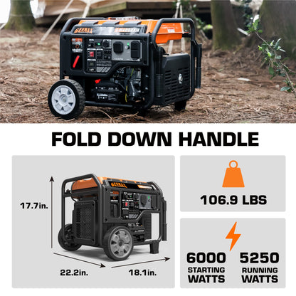 GENMAX GM6000XiE Inverter Generator, 6000W, Gas, Open Frame