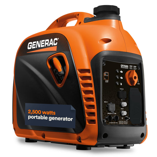 Generac Portable Inverter Generator, 2500W, Gas Powered